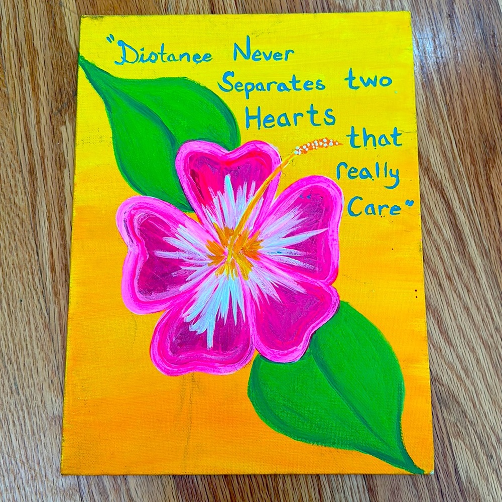 Floral painting with quote